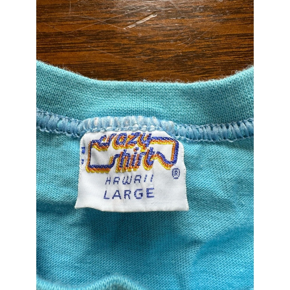 VTG Crazy Shirts Maui Ocean Shirt Mens Medium Blue Hawaii Beach Tee T-Shirt - Picture 4 of 6